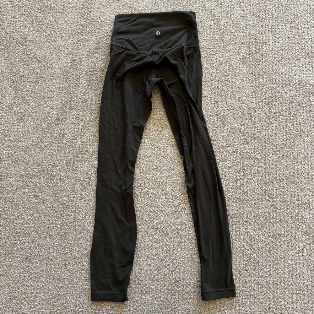 Lululemon Leggings Womens 2 Green High Rise Ankle Slim Knit Stretch Yoga